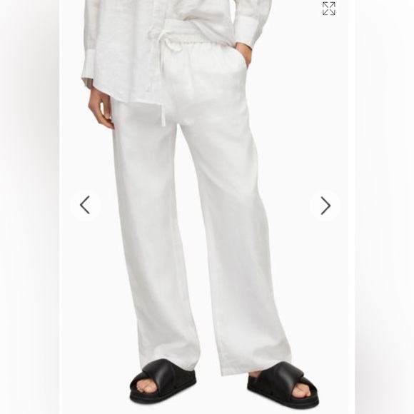 All Saints Women's White Tyler Linen Pants Size XS - Picture 2 of 7